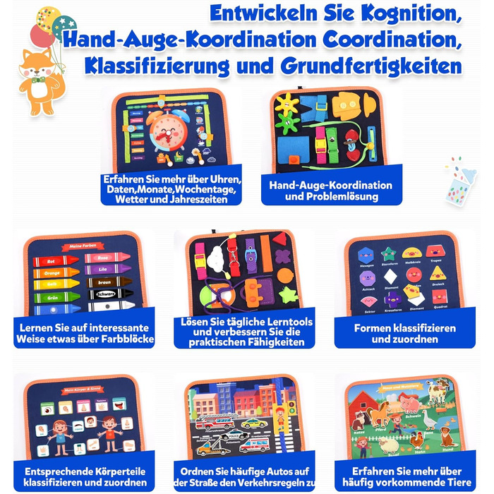 Бізіборд Монтессорі ZOOI Busy Board, 9 сторін для навчання