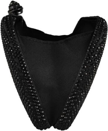 Елегантний міні-клатч FGG з кристалами для жінок, ідеальний для особливих подій, вечірок та весіль. Чорний колір, універсальний розмір.