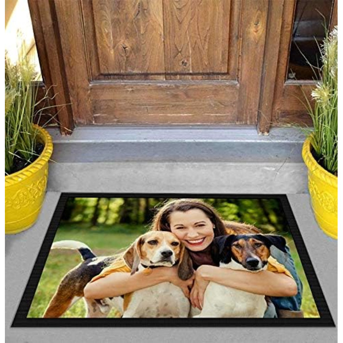 Килимок для дверей Print Royal - Персоналізуйте свій килимок за допомогою власного фото - Різні розміри від 60 см до 120 см - Нековзний, 60 x 40 см з гумовою каймою