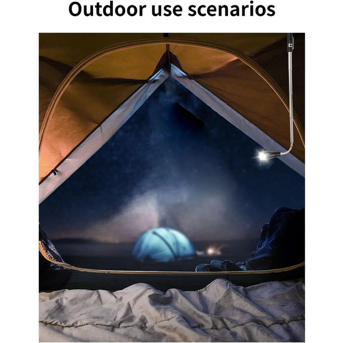 Портативний робочий ліхтарик, телескопічний ліхтарик, що перезаряджається, аварійний ліхтарик для ремонту автомобіля, кемпінгу, збирання кутів, гнучкий ліхтарик