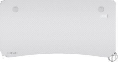 Ігровий стіл Trust Gaming GXT 709W Luminus RGB зі світлодіодним підсвічуванням, 10 режимами, живленням від USB, білий ігровий стіл з гарнітурою та підставкою для чашок, 120 x 60 см, комп&39ютерний стіл для офісу, геймерський 120 x 60 см - RGB білий