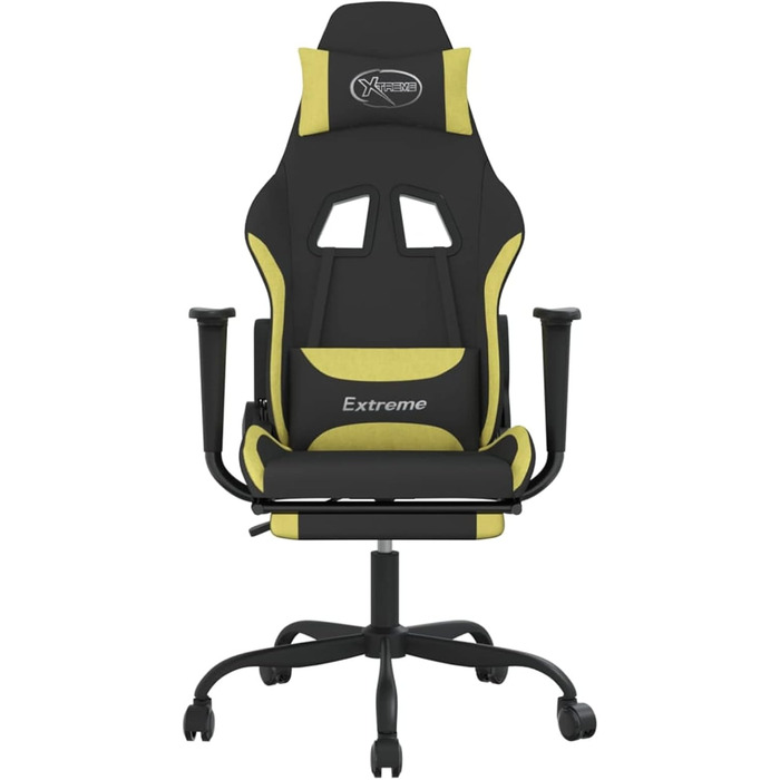 Геймерське крісло з підставкою для ніг, чорна та світло-зелена тканина, крісло-реклайнер, письмове крісло для вітальні/спальні, модель 3143728