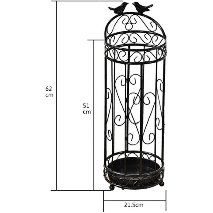 Підставка для парасольок GUOYANHOME Вінтажна підставка для парасольок, підлогова полиця в холі банку готелю, підставка для київ, 5 кольорів, 21,5 х 62 см (колір чорний) Чорний