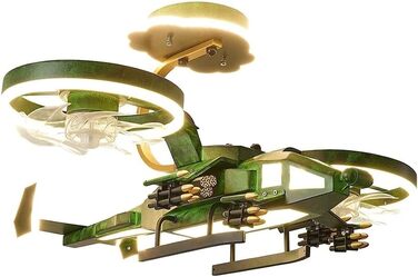 Тихий вентилятор світильник Стельові вентилятори з підсвічуванням Стельові вентилятори в формі гелікоптера світильник з дистанційн