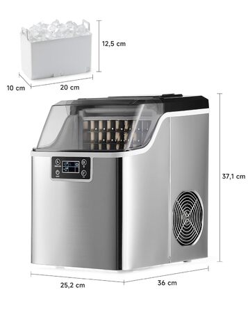 Машина для виробництва кубиків льоду Wilprep маленька з самоочисним льодогенератором 22 кг/24 години машина для морозива з РК-екраном Льодогенератор з нержавіючої сталі для офісу, ресторану, бару, кафе (щоденна продуктивність 22 кг)