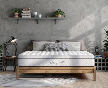 Матрац Vesgantti 160x200 7-зонний пружинний матрац Кишеньковий пружинний матрац середньої жорсткості Ортопедичний бочковий пружинний матрац Кишенькового типу (H3, верхня частина короба 26 см) H3, верхня частина короба 26 см 160 x 200 см