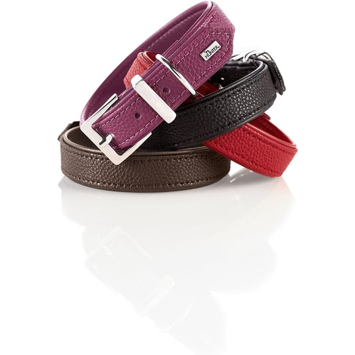 Ошийник для собак HUNTER Sofia, колір малиновий, штучна шкіра з виглядом бичачої шкіри, простий у догляді, яскравий колір, м'яко підбитий, стійкий до розривів, виготовлений у Німеччині, розмір 45 см