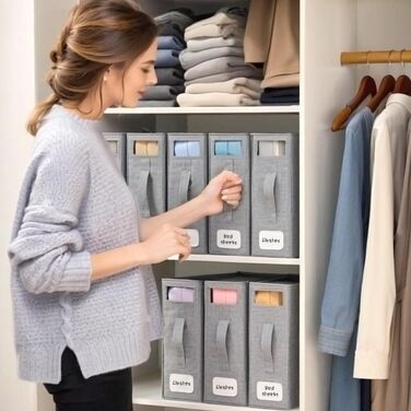 Органайзер для постільної білизни, для шафи, 6 предметів, складна коробка для зберігання з прозорим віконцем, етикеткою та блискавкою, органайзер для ковдр, простирадл та одягу