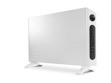 Конвекторний обігрівач De&39Longhi HSX Slim Style HSX4320E - Тепловентиляторний обігрівач з 3 режимами нагріву для швидкого нагрівання, цифровий термостат для контролю температури, 24-годинний таймер, ручки для перенесення, функція захисту від замерзання,