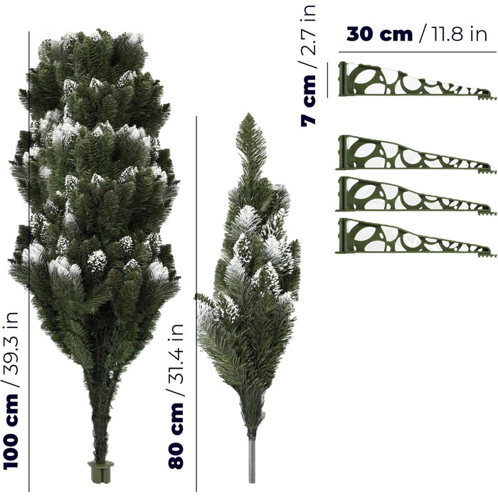 Штучна ялинка зі срібними кульками та інеєм 180 см KADAX