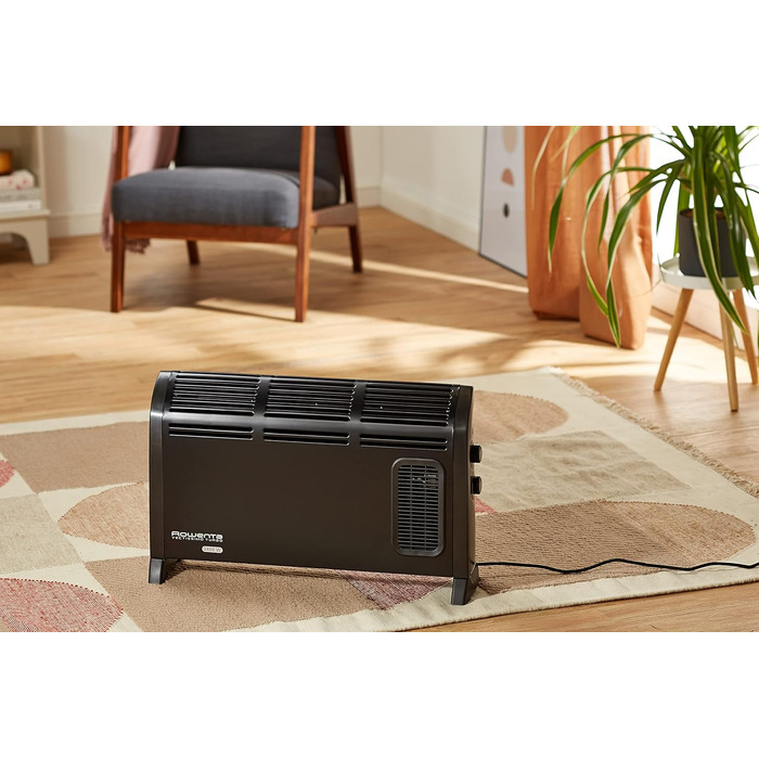 Конвекторний обігрівач Rowenta CO3035 Vectissimo Два рівні потужності Електричний обігрівач Для використання в приміщенні Для кімнат площею до 25 м, Чорний Конвектор