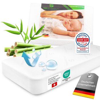 Наматрацник 90x200 водонепроникний та повітропроникний виготовлений з бамбукової віскози сертифікований Oeko-TEX та Dermatest підходить для алергіків захист від кліщів Водонепроникний наматрацник 90 x 200 40 см