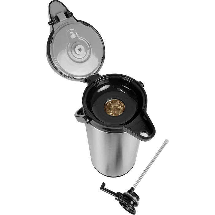 Ізольований глечик SARO з насосом 2,2 л Зовнішня частина з нержавіючої сталі, внутрішня частина зі скла Ручка для перенесення Для гарячих та холодних напоїв (один)