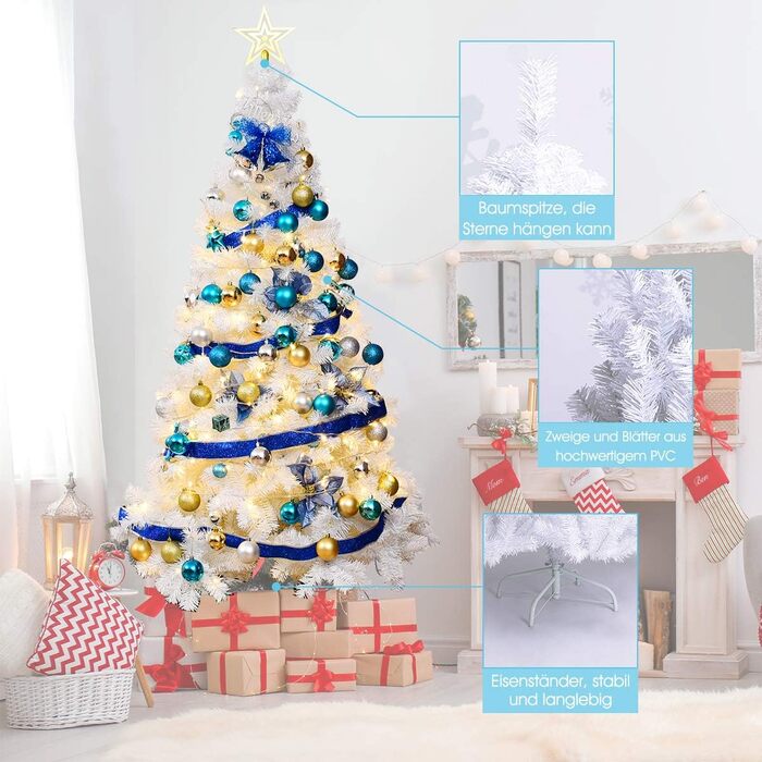 Штучна ялинка 150 см біла GOPLUS