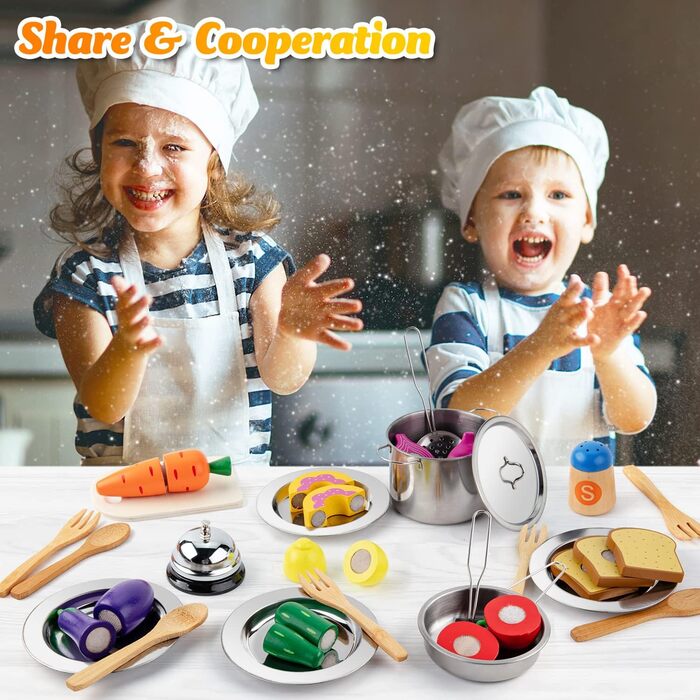 Дитяча кухня посуд аксесуари дерево, нержавіюча сталь кухонні іграшки грати кухонні каструлі сковорідки з нержавіючої сталі кухня