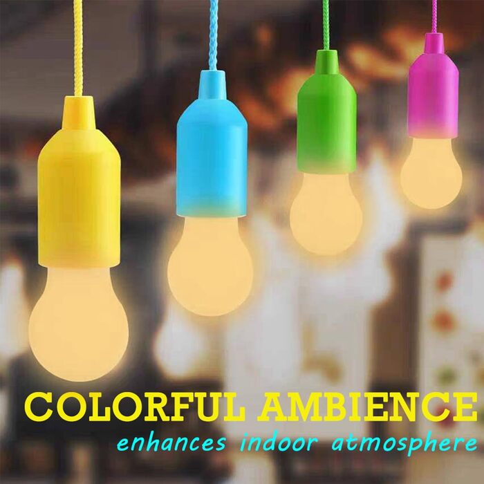 Набір із 7 світлодіодних лампочок на шнурку, лампочки для намету на батарейках, портативний світлодіодний ліхтар теплого білого кольору 3000K для використання в приміщенні та на вулиці, для надзвичайних ситуацій, кемпінгу, декору та вечірок.