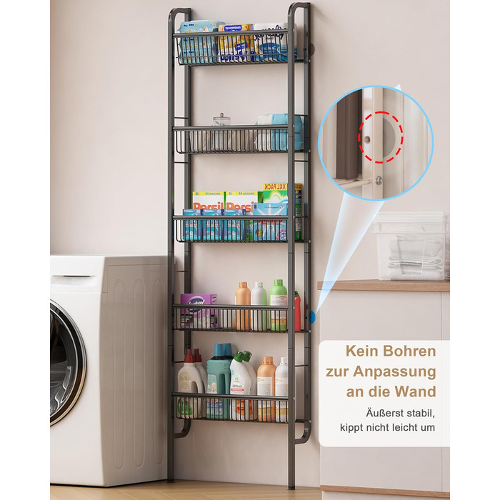 Рівнева вузька металева полиця для ванної кімнати, книжкова полиця, настінна полиця для кухні, полиця-драбина, багатофункціональна металева полиця для тісних приміщень, чорна, 5-