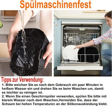 Аксесуари для двозонної фритюрниці, набір аксесуарів для фритюрниці з силіконовою формою, сумісний з Ninja AF300EU 7.6 л, COSORI 8.5 л, cookwise Devology Cecotec 9L, Balter Innsky CHEFREE 8L Double Fryers Black