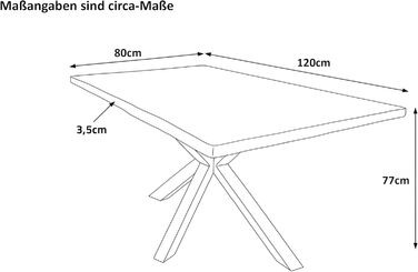 Обідній стіл SAM Harley 120 x 80 см Масив акації Медовий колір З натуральним краєм Срібна металева основа-павук Легкий у догляді стіл з натуральним краєм/Обідній стіл/Кухонний стіл 120 x 80 см Медовий/Срібний