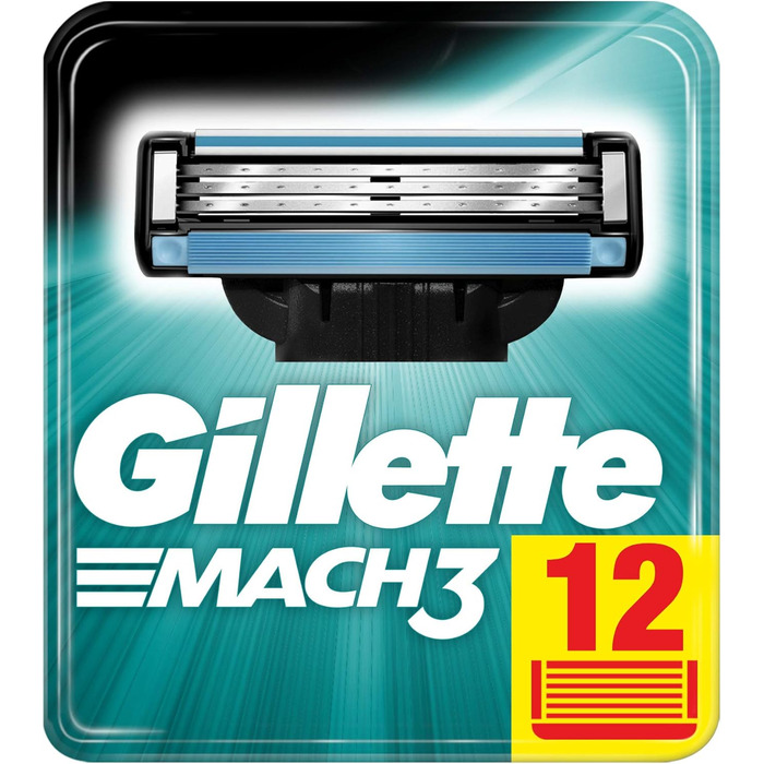 Леза для бритви Gillette Mach3 для чоловіків, 12 шт. ука (1 упаковка)