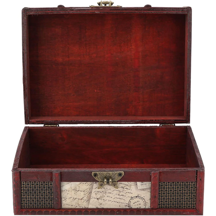 Вінтажна дерев&39яна скринька для зберігання Garosa, великий розмір, органайзер для зберігання книг і ювелірних виробів, декоративна скринька для скарбів у старовинному античному стилі для вечірок і вечірок з дня народження, весільної прикраси (3)