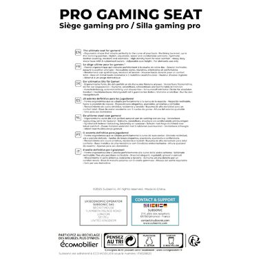 Ергономічне ігрове крісло з регульованою спинкою/підлокітниками - Офіційно ліцензоване ігрове крісло для дорослих