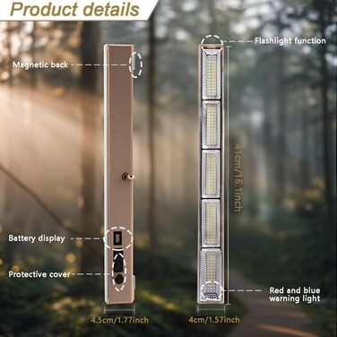 Елегантний кемпінговий ліхтар з акумулятором 6000 мАг, кемпінговий ліхтар з магнітом, робочий ліхтар з 4 режимами, ліхтар для майстерні на 192 світлодіоди, кемпінговий ліхтар з USB-зарядкою для риболовлі, кемпінгу, використання в приміщенні та на відкрито