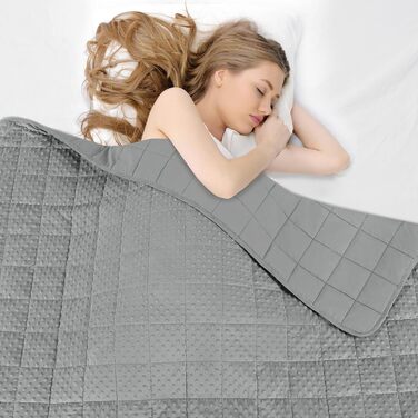 Ковдра WOLTU з обтяженням, бавовна, 2,3 кг, 90x120 см - Антистресова ковдра з обтяженням - Терапевтична ковдра, засіб для сну для дорослих, важкий куточок ліжка для кращого відпочинку - Пухнаста обтяжена ковдра 90x120 см, 2,3 кг