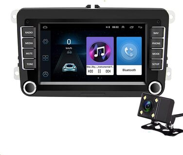 Автомобільна стереосистема Мультимедійний програвач Bluetooth WiFi Mirror Link GPS-навігація FM для V/W/Golf/Polo/Jetta/Passat/Skoda/Octavia Камера заднього виду, 2 DIN Android