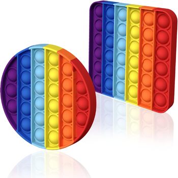 Аутизм потребує іграшок, що знижують тиск Веселкова вечірка надає перевагу Дитячому дню народження, 2Pcs Poppit Pop Fidget It Toy