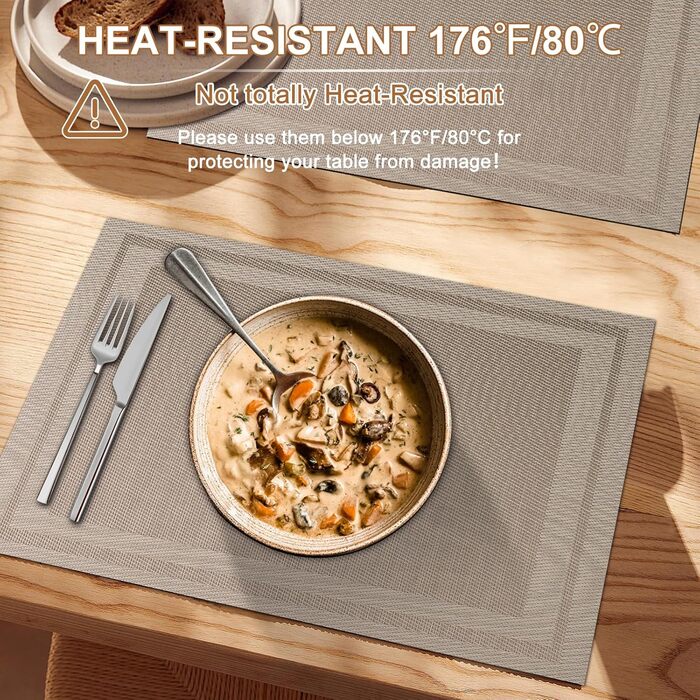 Серветки миються Набір з 6 вінілових серветок для обіднього столу Кухонні серветки Міцні серветкиСтолові аксесуари - набір з 6 сер