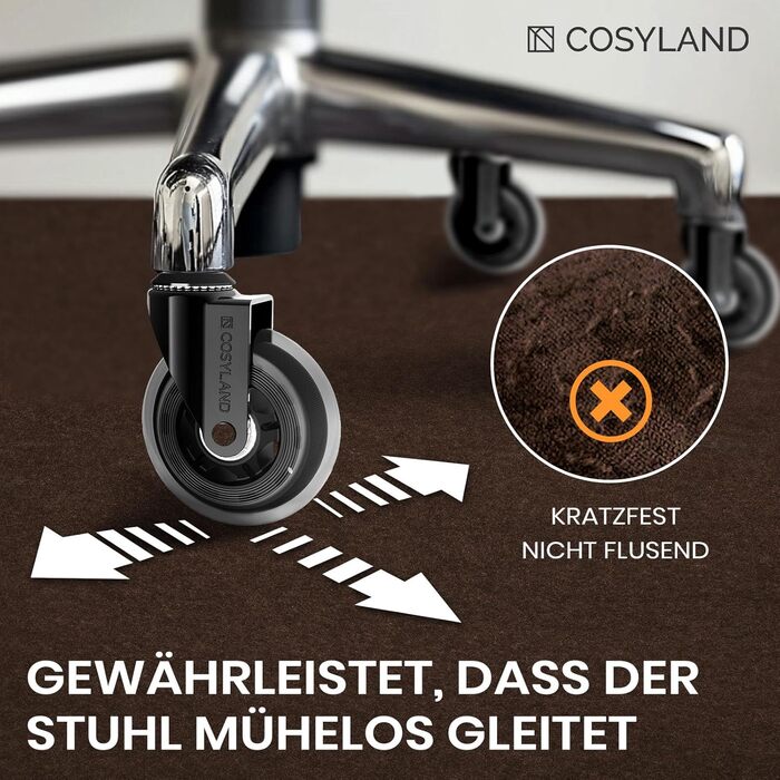 Захисний килимок для офісних стільців COSYLAND 90 120 см - Килимок для офісного стільця - Килимок для офісного стільця - Захисний килимок для підлоги - Килимок для офісних стільців - Килимок для офісного стільця (темно-коричневий)