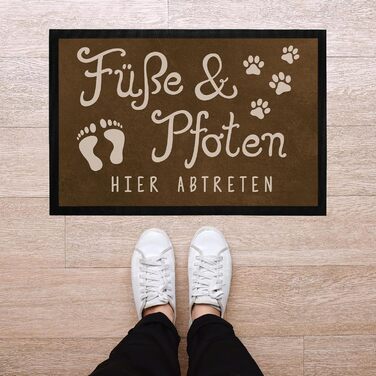 Килимок MoonWorks для дверей, лапки та лапи, протирати тут, кумедний напис &quotСобака кішка, власник домашнього улюбленця&quot, нековзний та миється, чорний, 60x40 см