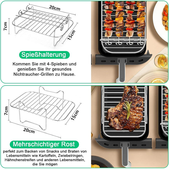 Силіконова форма для аксесуарів для фритюрниці- Аксесуари для фритюрниці Ninja Foodi AF400EU AF500EU Double Stack XL SL400EU 9.5 л, COSORI 8.5 л, аксесуари для двозонної фритюрниці, аксесуари для фритюрниці