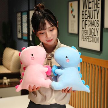 Динозавр М&39яка іграшка, люблячі м&39які плюшеві іграшки динозавра з серцем, що тримає на День святого Валентина, солодкий романтичний подарунок на річницю та день народження для її дівчаток, хлопчиків, дівчинки, рожевий 30 см, рожевий люблячий динозавр 