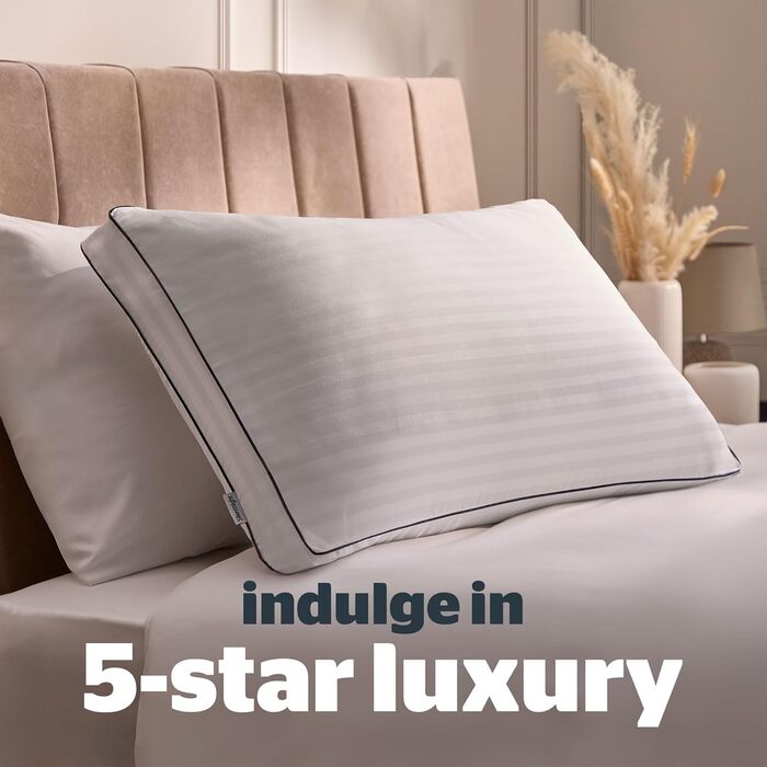 Підтримуюча подушка Silentnight Luxury Hotel Collection Box подушка готельної якості для сну на спині та боці з коробчастою коробчастою конструкцією для додаткової підтримки голови, шиї та плечей