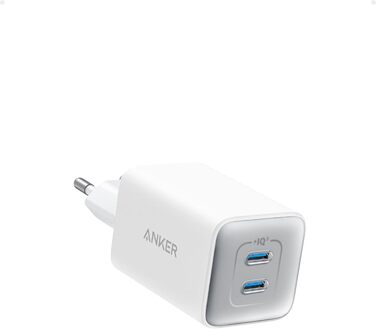 Зарядний пристрій Anker USB C 47 Вт, зарядний пристрій 523 (Nano 3), компактний із швидким зарядним пристроєм GaN на 2 порти для i
