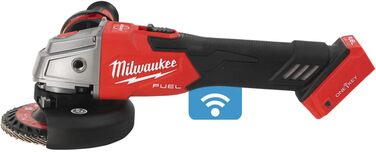 Акумуляторна кутова шліфувальна машина Milwaukee M18 ONEFSAG125XB-0X з гальмом, червона, срібляста, чорна