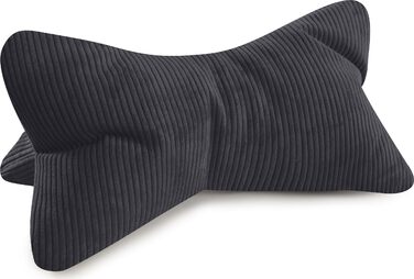 Подушка для читання MAGMA INGA, вельветовий вигляд, антрацитовий колір, 42 см x 22 см, ергономічна форма для підтримки шиї або попереку, гнучка опора для книг, електронних книг або планшетів