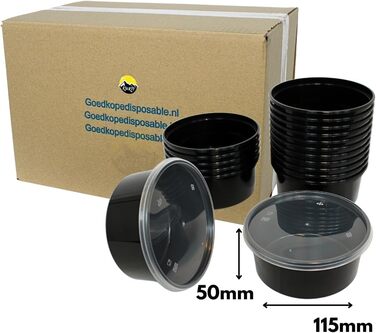 Набір контейнерів для зберігання їжі з кришками, 100 предметів, герметичні, багаторазові, можна використовувати в мікрохвильовій печі, можна мити в посудомийній машині (100, чорні, 350 мл) Чорний 350 мл 100