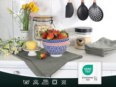 Набір ZOLLNER з 5 бавовняних чайних рушників розміром 50x70 см - суперпоглинаючі та міцні кухонні рушники - можна прати при темпер