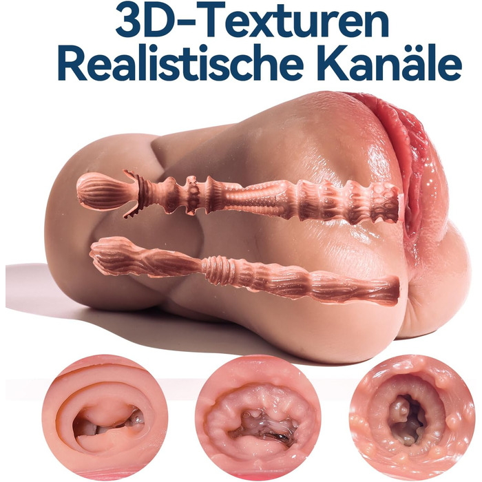 Реалістичний мастурбатор LOVE STICKS для чоловіків 2 в 1, 3D вагіна та клітор