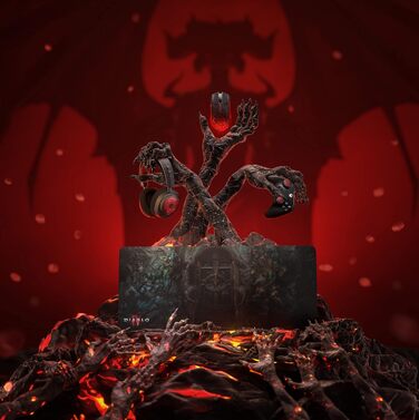 Ігровий килимок для миші - Diablo IV Edition - Розмір XXL і товстий матеріал - Ідеально підходить для всього робочого столу - Опти