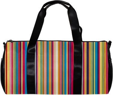 Спортивна сумка, маленька дорожня сумка, сумка для шопінгу та йоги, з вінтажними кольоровими смугами, сумка для фітнесу на відкритому повітрі, ручна поклажа