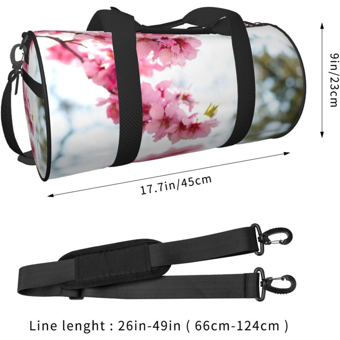 Спортивна сумка-мішок для подорожей з весняним природним принтом, чорна, універсальний розмір, дорожня сумка