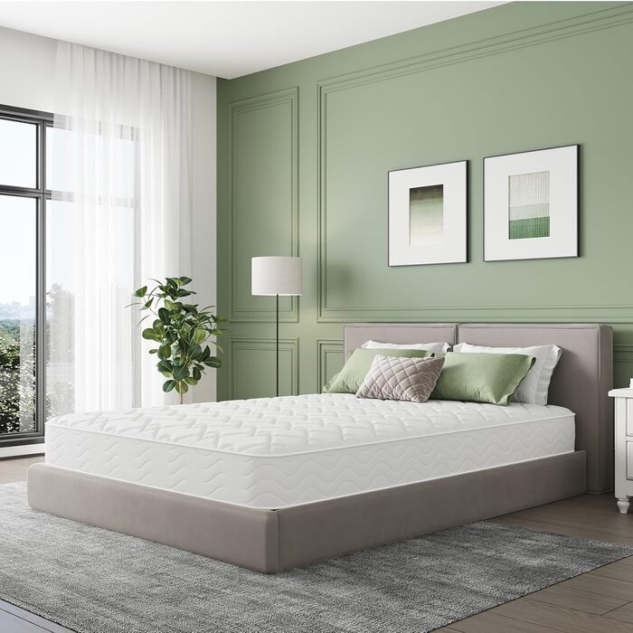 Матрац Novilla Pocket Spring H3 140x200 7-зонний матрац з комфортною піною ko-Tex CertiPUR US Spring Mattress 20 см середньої жорсткості White-20 см 140 x 200 см