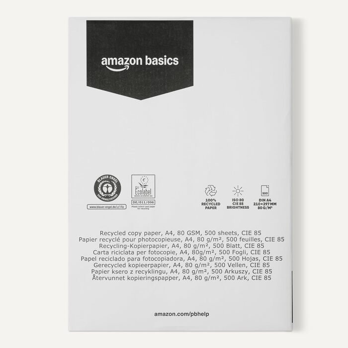 Копіювальний папір Storeo Basics, 100 перероблений, A4, 80 г/м, 2500 аркушів (5 пачок), натурально-білий