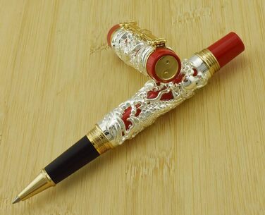 Кулькова ручка Jinhao Fountain Pen, гладка, Дракон і Фенікс, 3D і каліграфічна ручка, Кулькова ручка, Бізнес-подарунок, 0,5 мм, Чорна