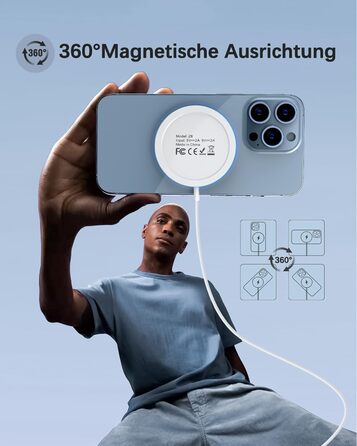 Зарядний пристрій iPhone, індуктивна зарядна станція Wireless Charger для iPhone 16 Pro Max/16 Pro/16 Plus/16/15 Pro Max/15/14/13/