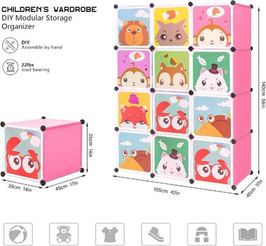 Розширювана дитяча полиця Дитяча шафа Сходинкова полиця Книжкова полиця з дверцятами та 2 вішалками, глибші відділення, ніж зазвич